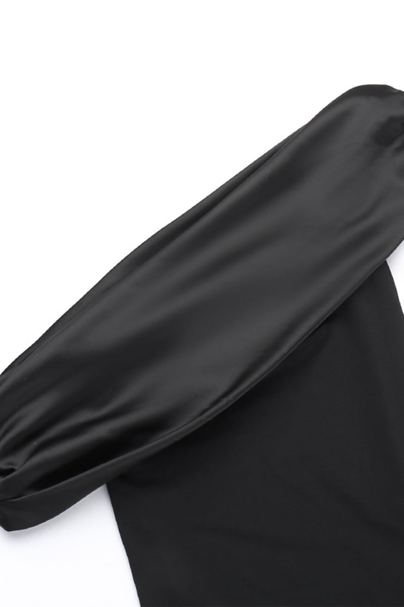 Sexy Formal Solid Mesh Oblique Collar Evening Dresses - Fashionpara