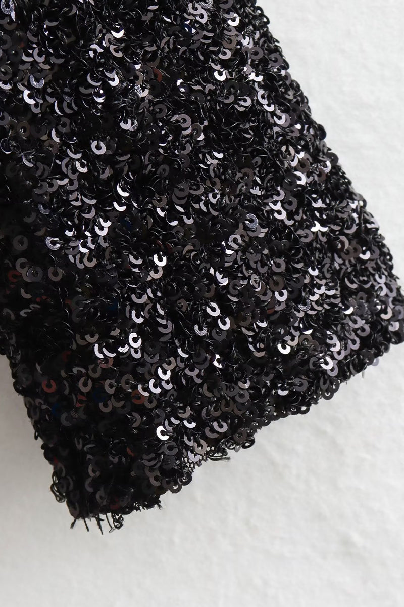 Elegant Solid Sequins Backless O Neck Evening Dresses - Fashionpara