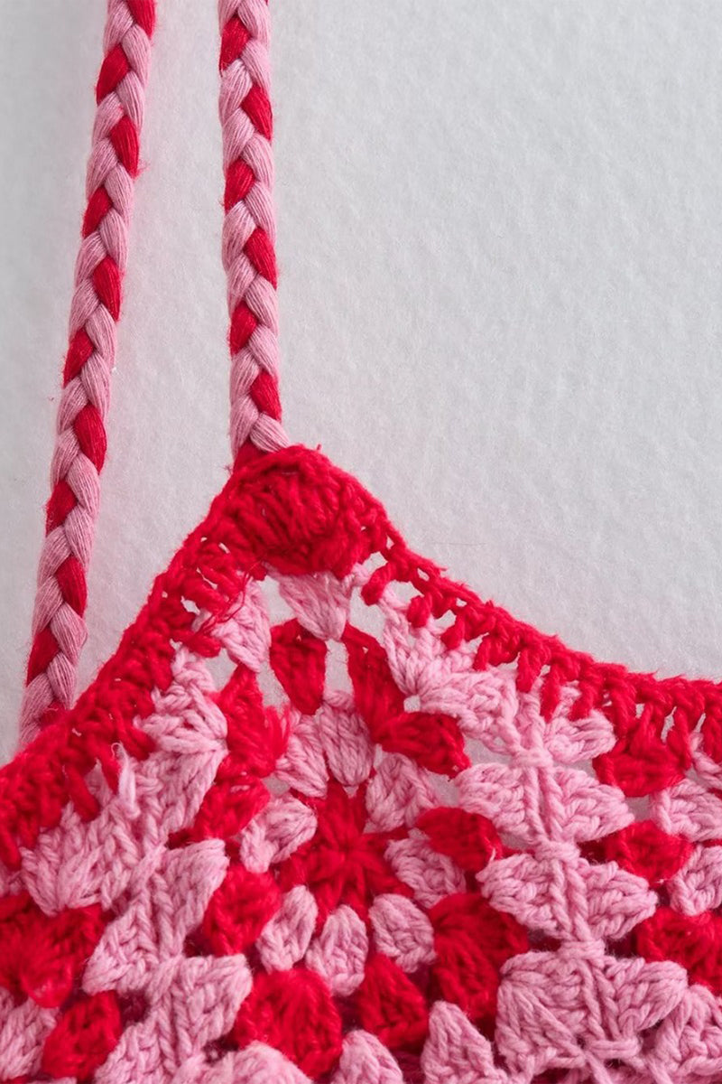 Sexy Vacation Geometric Hook Flower Tassel Embroidered Three-dimensional Pattern Sling Dresses(No Belt) - Fashionpara