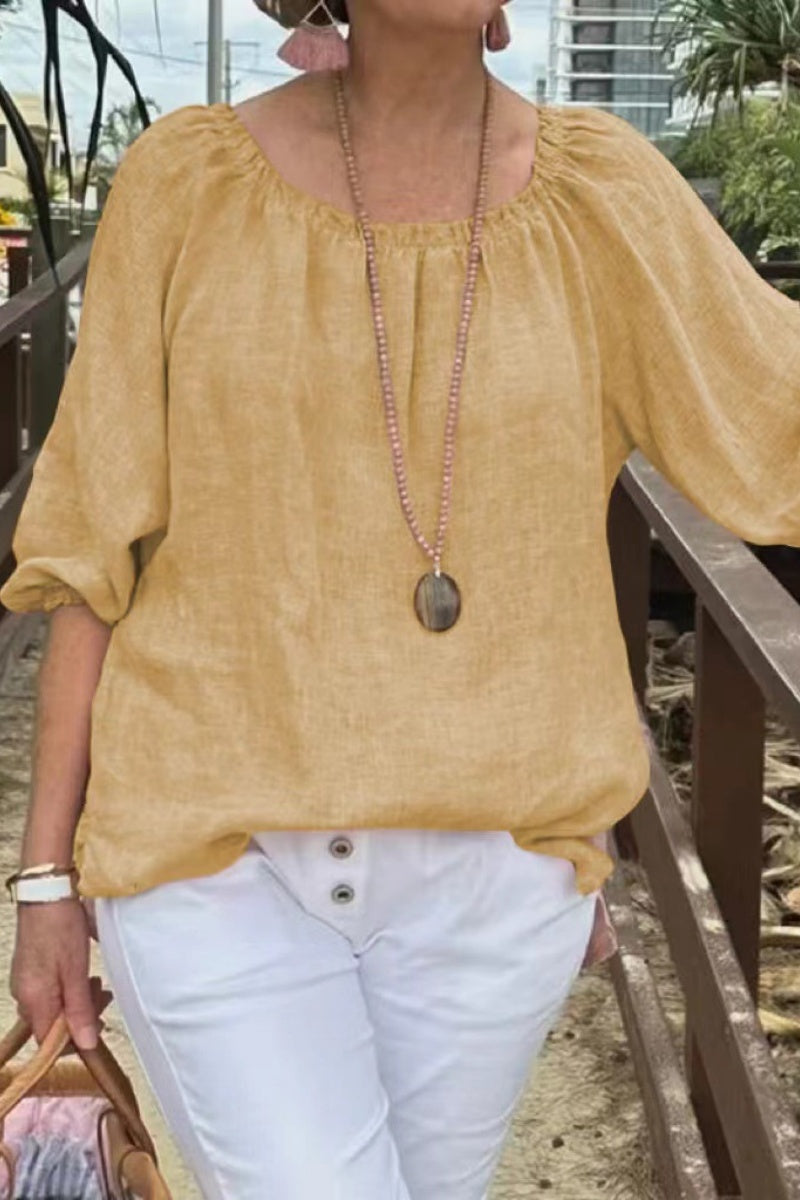 Casual Solid Color Basic O Neck Tops(9 Colors) - Fashionpara