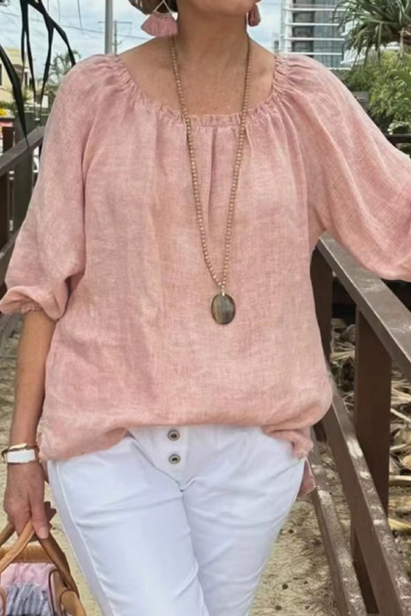 Casual Solid Color Basic O Neck Tops(9 Colors) - Fashionpara