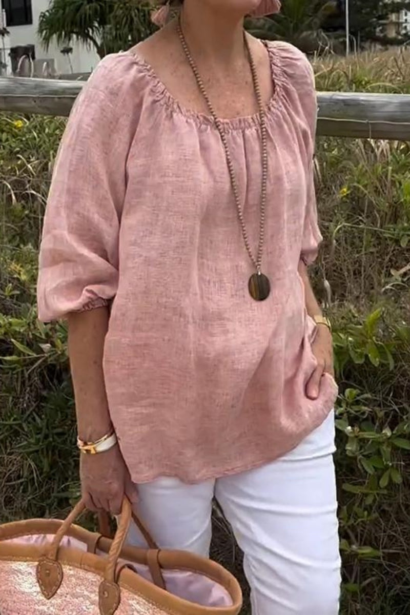 Casual Solid Color Basic O Neck Tops(9 Colors) - Fashionpara