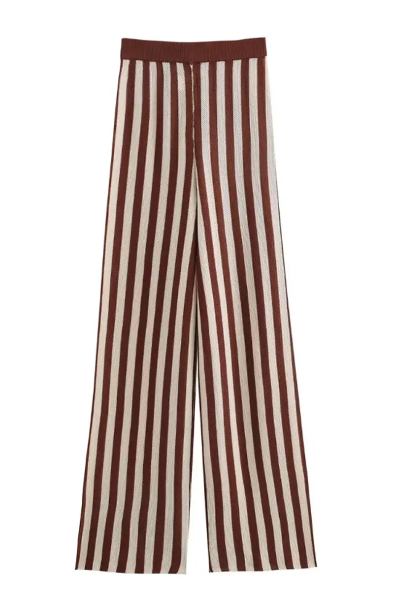 Casual Street Stripe Weave O Neck Sleeveless Two Pieces - Fashionpara