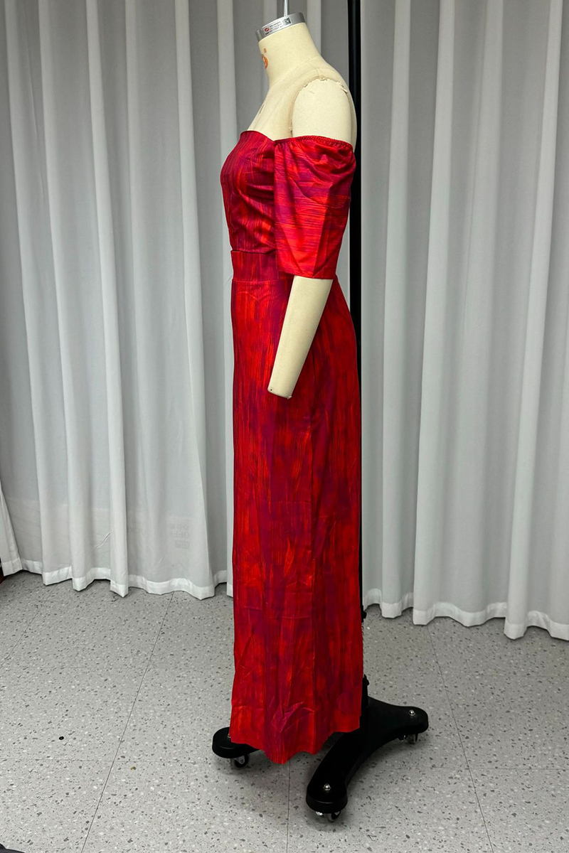 Sexy Street Gradient Print Zipper Off Shoulder Short Sleeve Two Pieces - Fashionpara