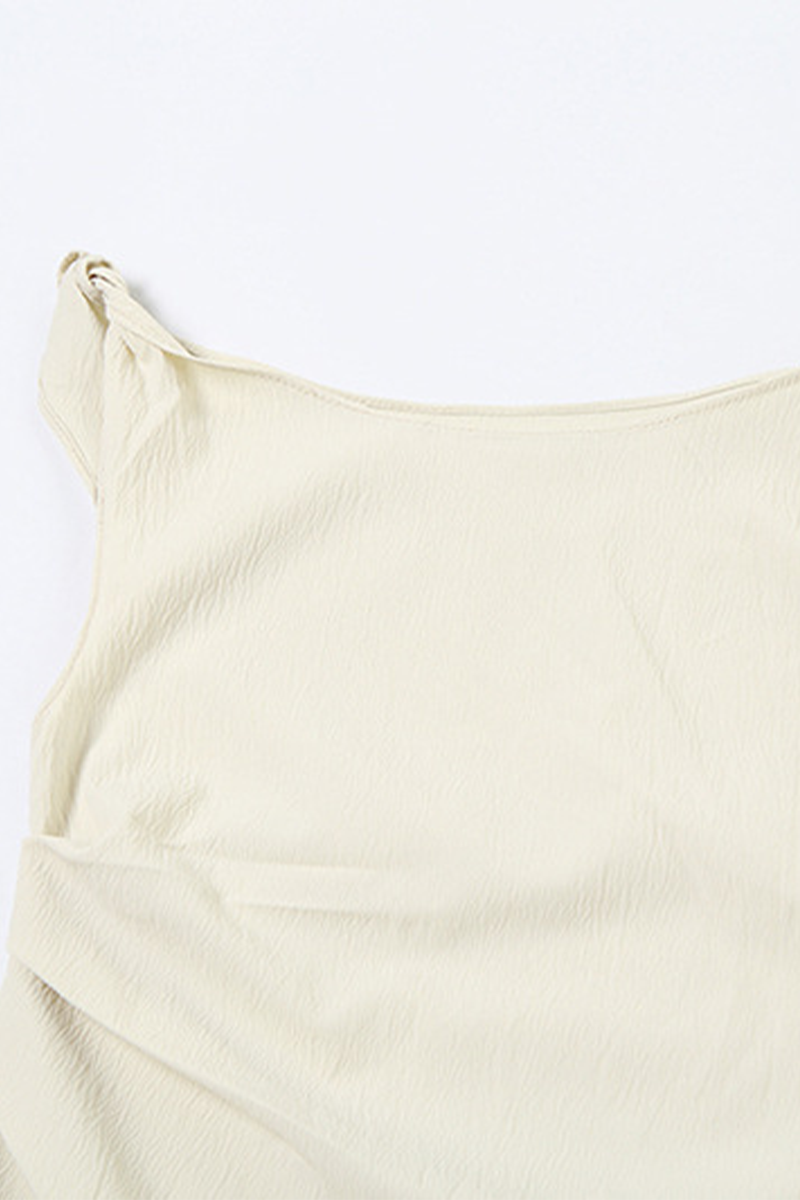 Sexy Solid Color Irregular Sloping Shoulder T-Shirts - Fashionpara