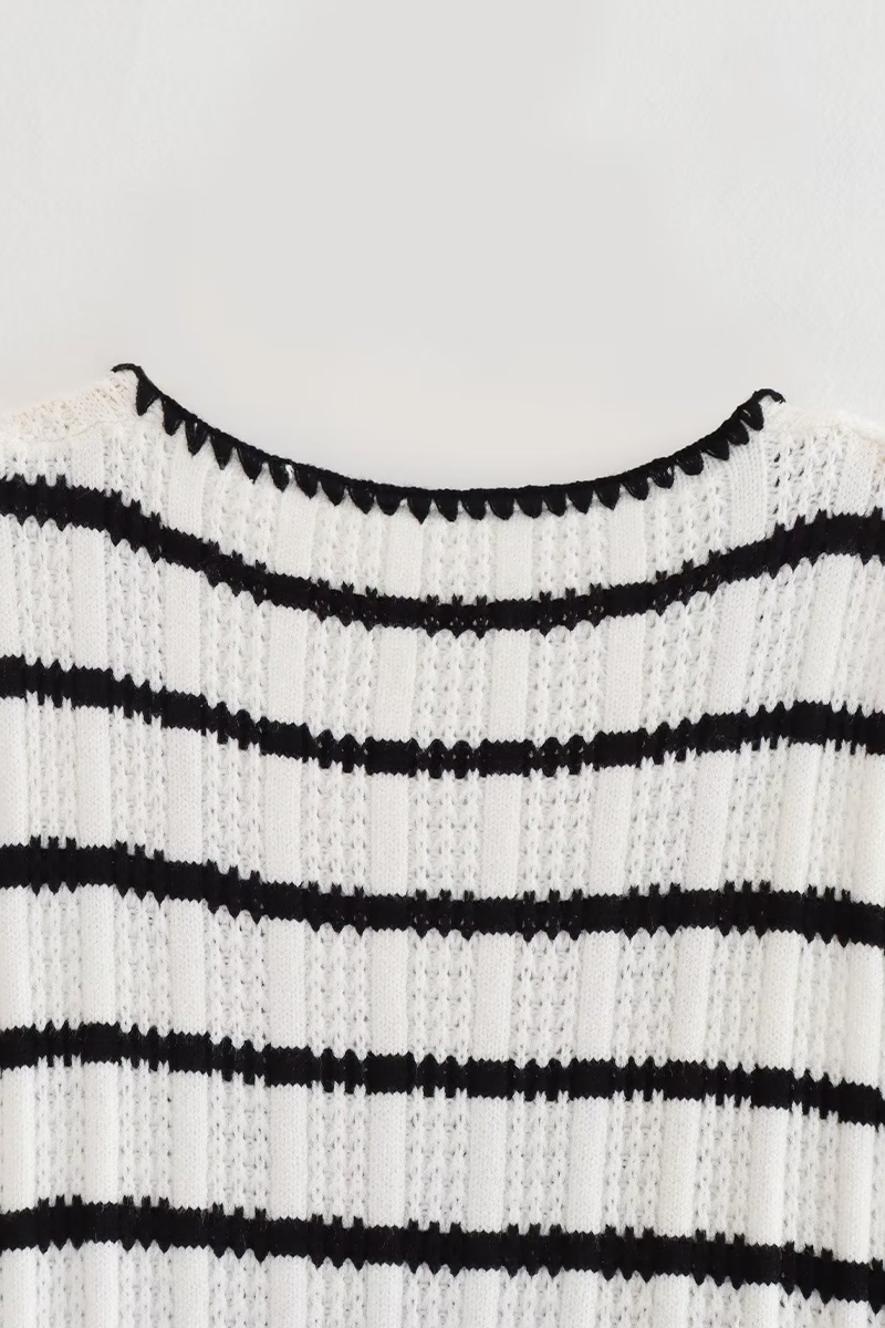 Casual Street Stripe Lace Up Knit Contrast V Neck Sleeveless Two Pieces - Fashionpara