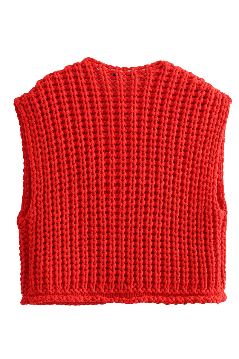 Casual Solid Color Pocket Sweater with Button Detail