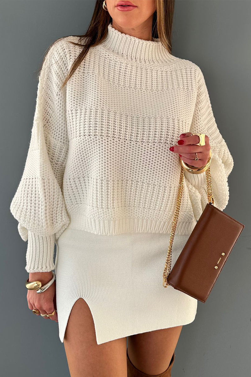 Florcoo Solid Color Turtleneck Sweater for Everyday Style
