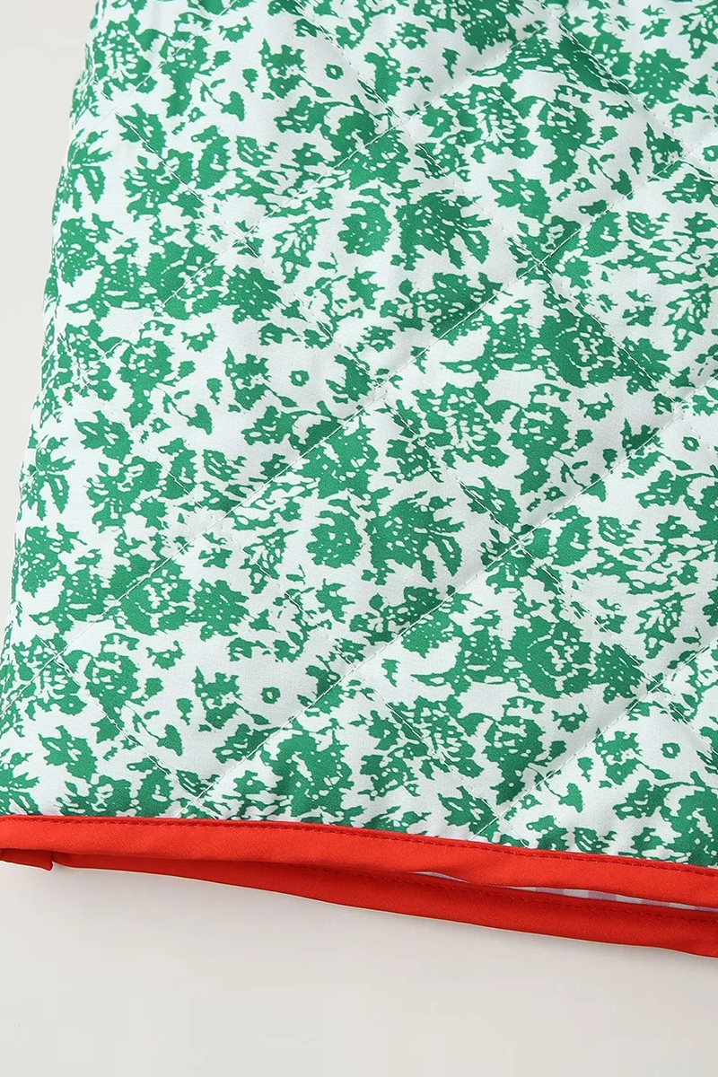 Bohonini Casual Floral Contrast O Neck Blazer Jacket Outerwear