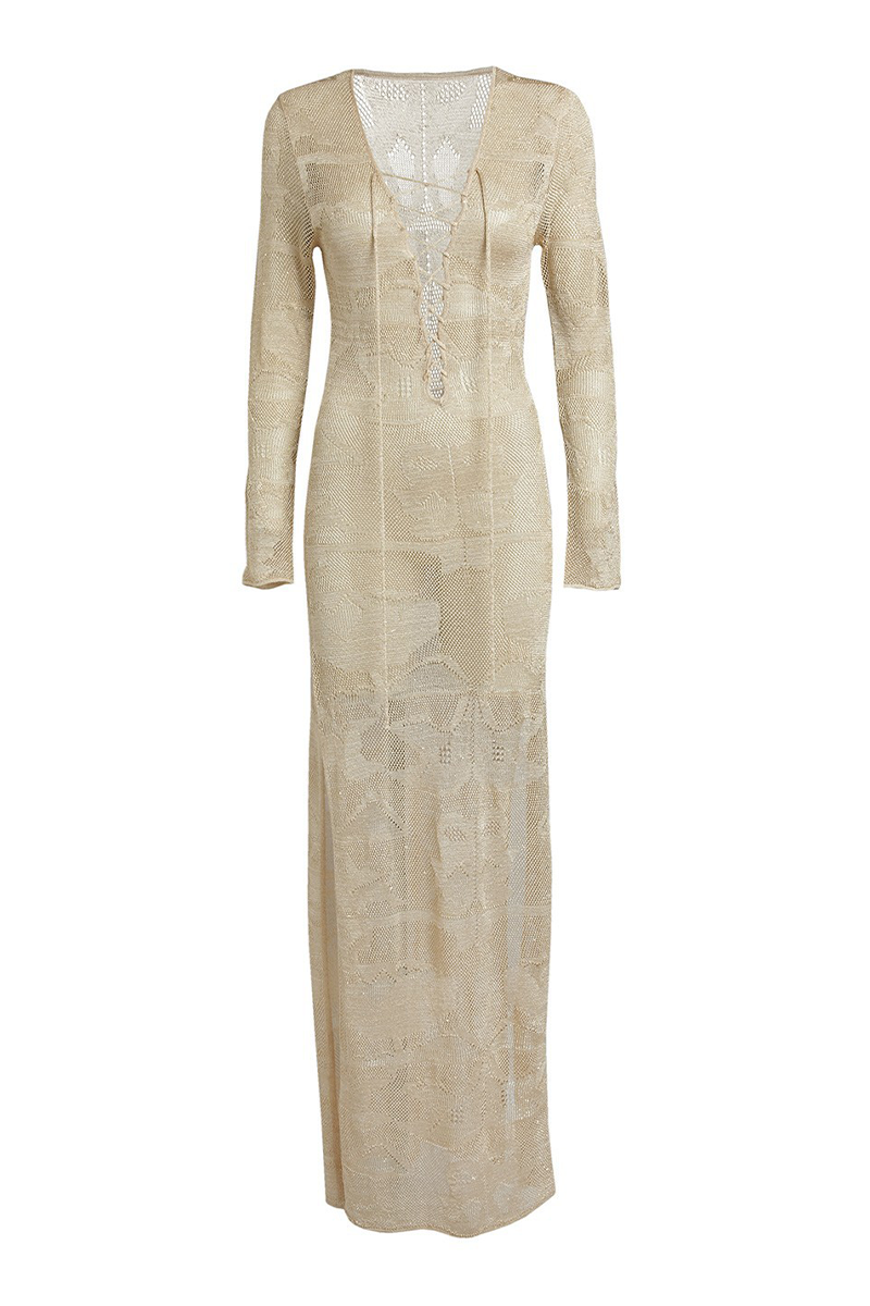 Bohonini Solid Color See-Through Cardigan Swim Cover-Up