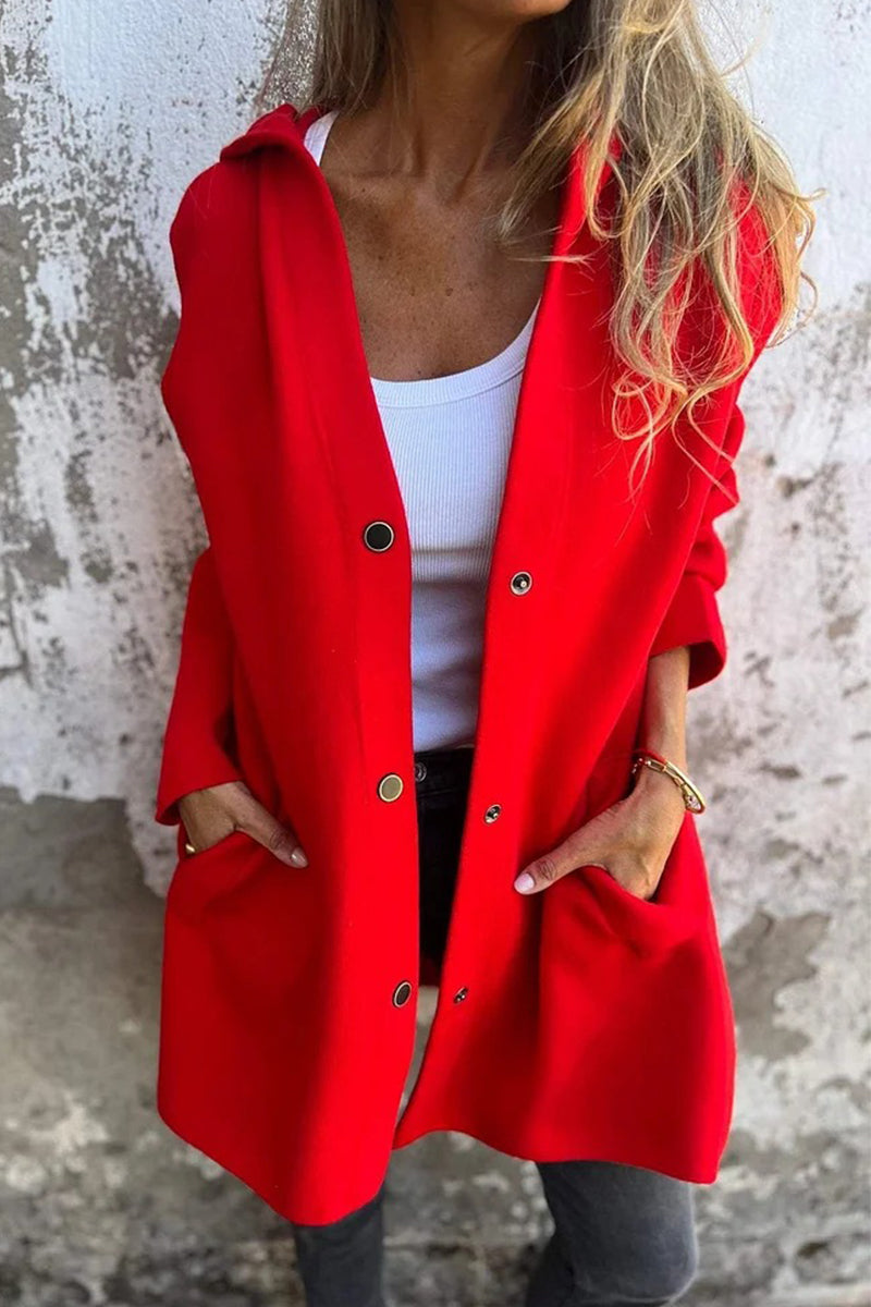 Bohonini Casual Solid Color Blazer with Pocket Buttons