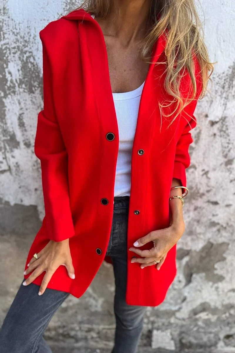 Bohonini Casual Solid Color Blazer with Pocket Buttons