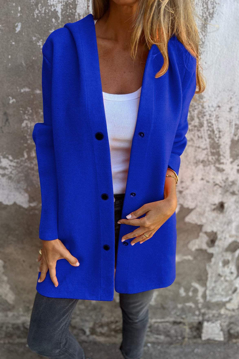 Bohonini Casual Solid Color Blazer with Pocket Buttons