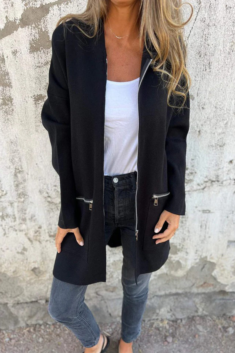 Stylish Hooded Zipper Jacket with Pocket in 5 Colors