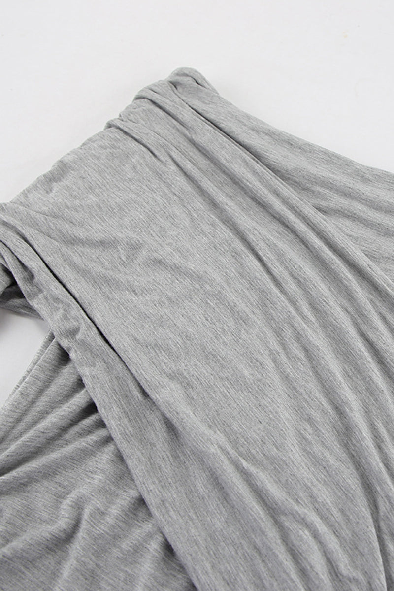 Sexy Ruched Irregular Off Shoulder Wrapped Skirt Dresses - Fashionpara