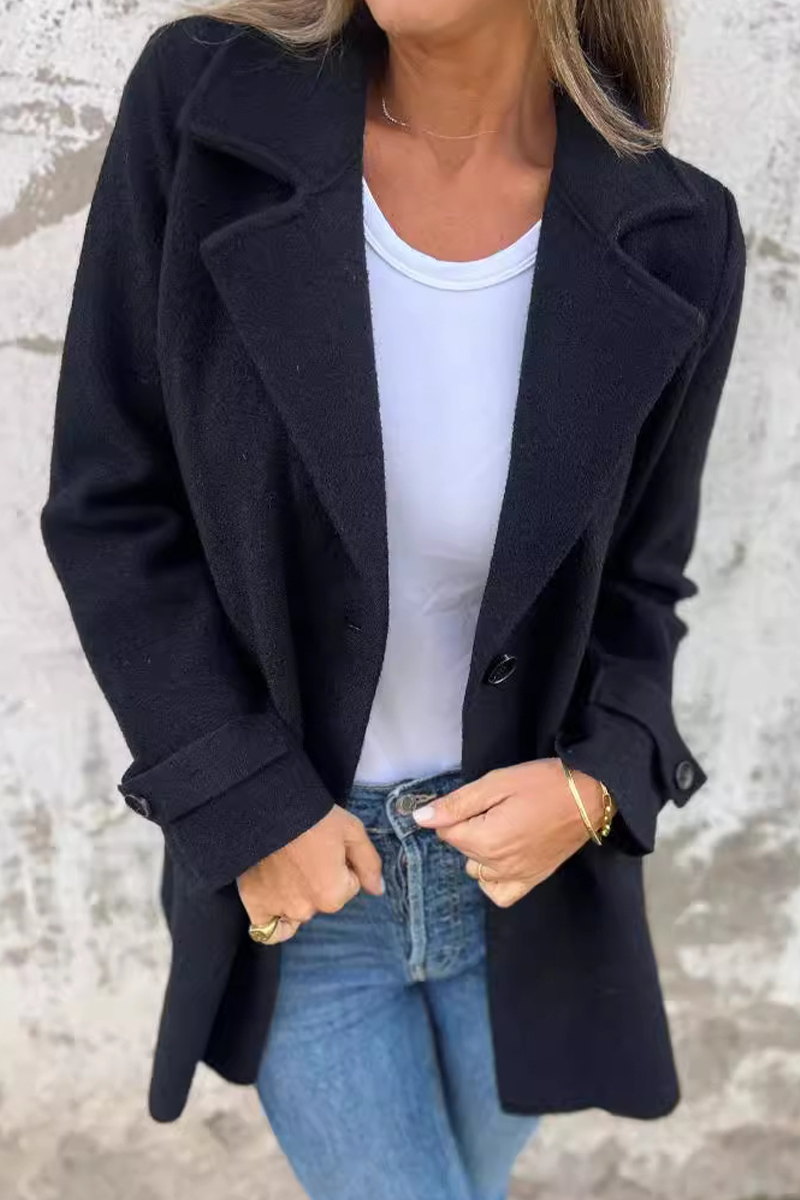 Chic Bohonini Turn-Back Collar Casual Outerwear Jacket