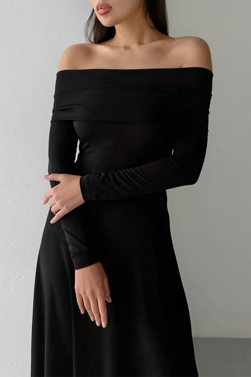 Elegant Ruched Off Shoulder Long Dresses - Fashionpara