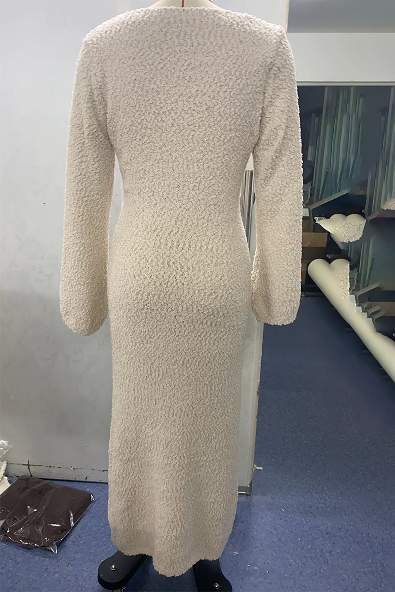 Sexy Solid Color Hollow Out O Neck Dresses - Fashionpara