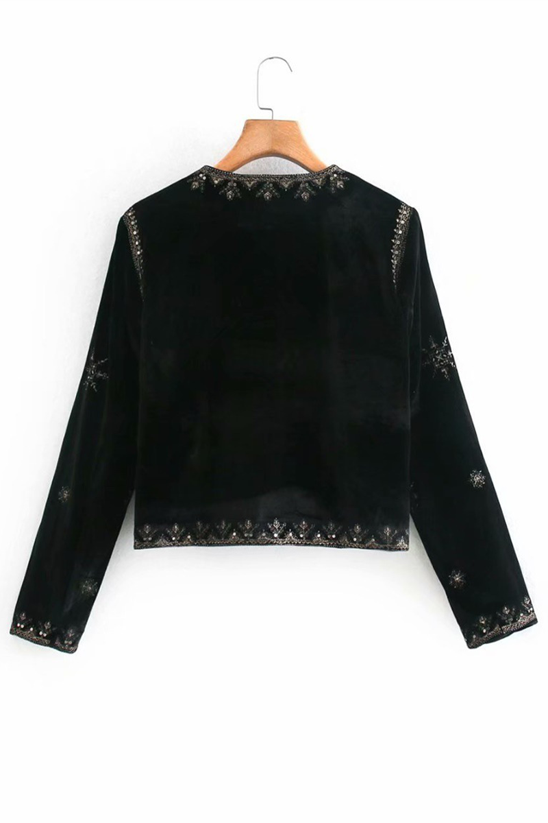 Elegant Floral Embroidered O Neck Blazer for Stylish Looks