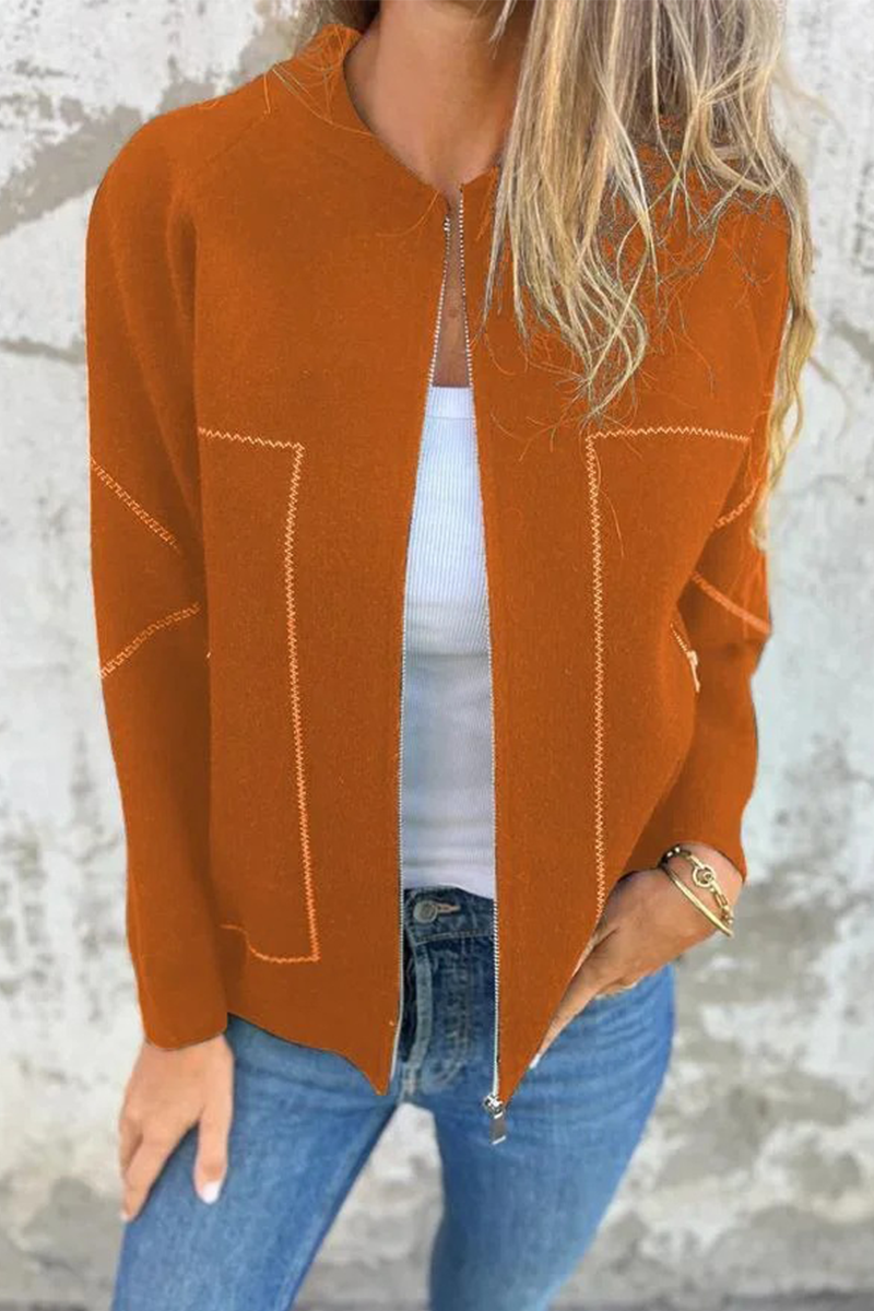 Bohonini Solid Color Zipper Pocket Blazer for Casual Style