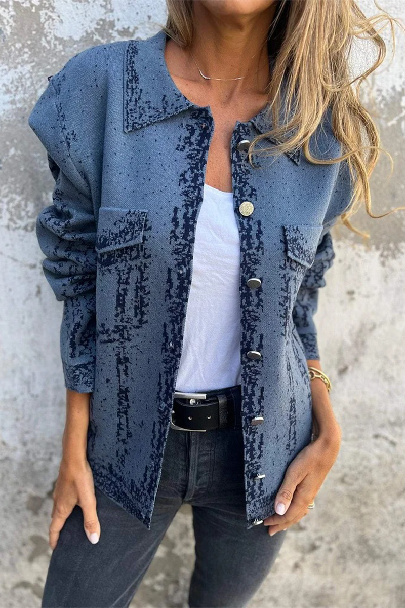 Casual Distressed Blazer with Turndown Collar in 3 Colors