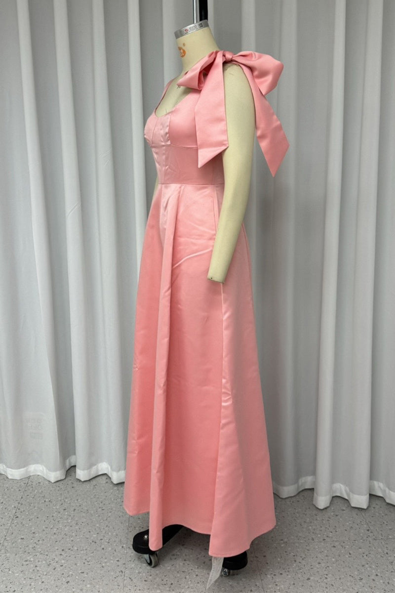 Sexy Solid Color Lace Up U Neck Evening Dresses - Fashionpara