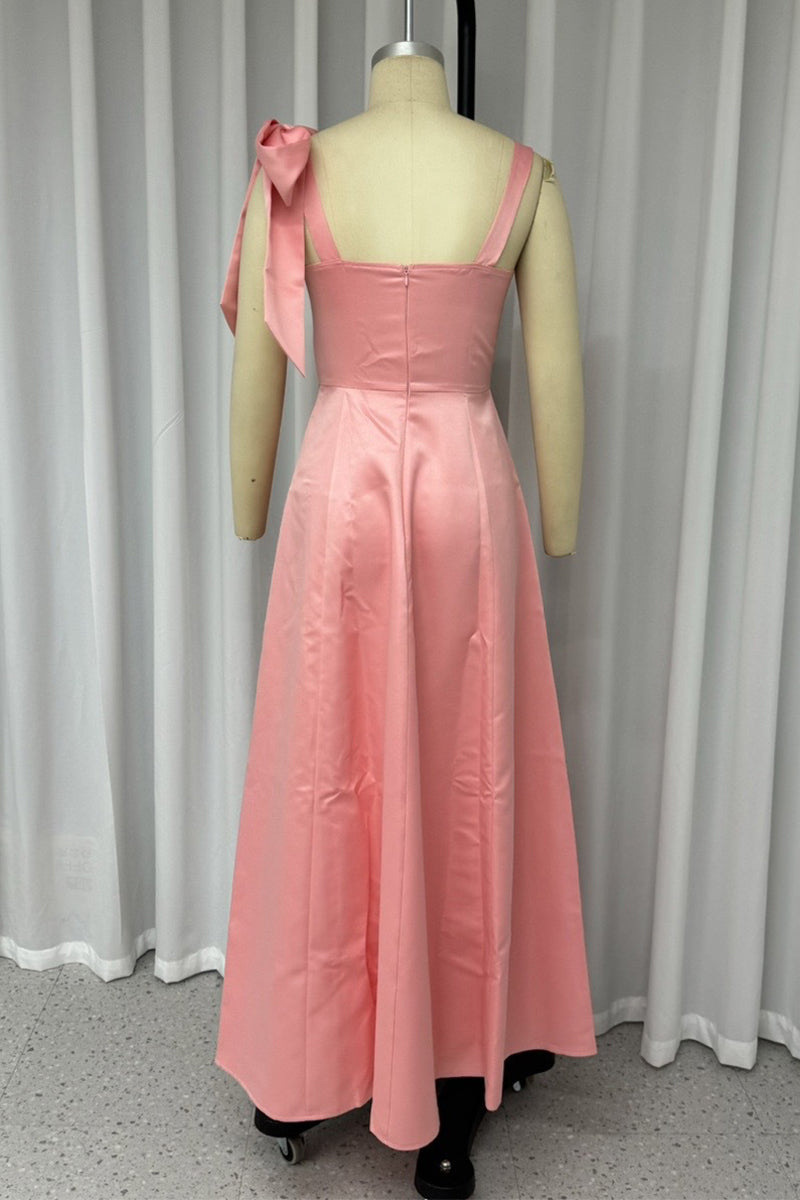 Sexy Solid Color Lace Up U Neck Evening Dresses - Fashionpara