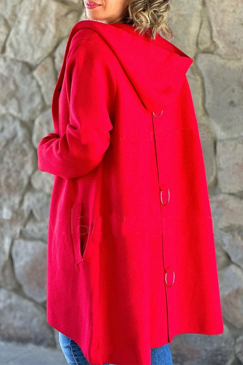 Hooded Casual Daily Outerwear with Pocket Buttons - 8 Colors