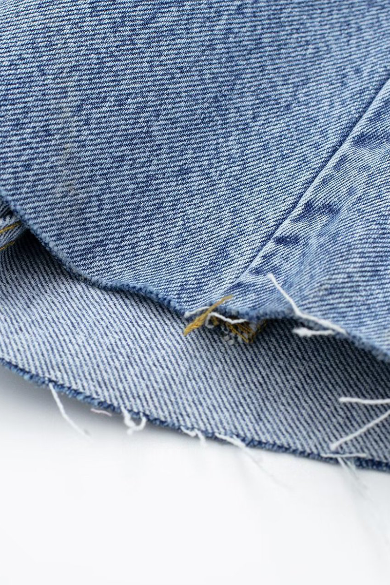 Casual Street Pocket Buttons Turndown Collar Long Sleeve Loose Denim Jumpsuits - Fashionpara