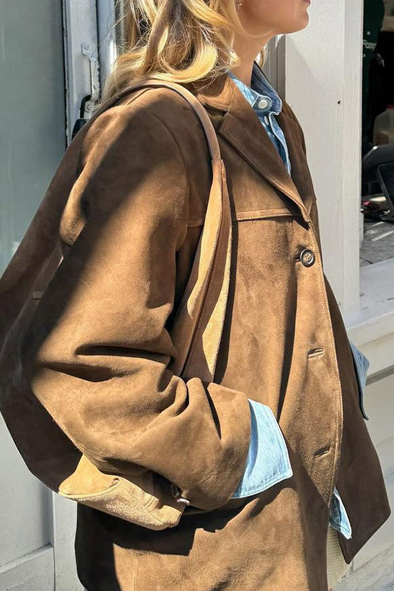 Bohonini Casual Button-Up Turndown Collar Outerwear Jacket