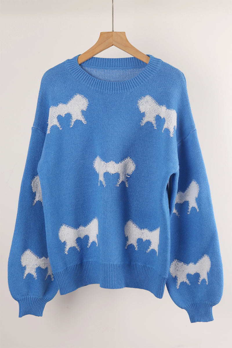 Flornana Casual Bow Weave O Neck Sweater in 4 Colors