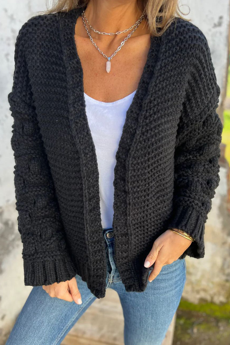 Versatile V Neck Knitted Jacket in Solid Colors for All Occasions