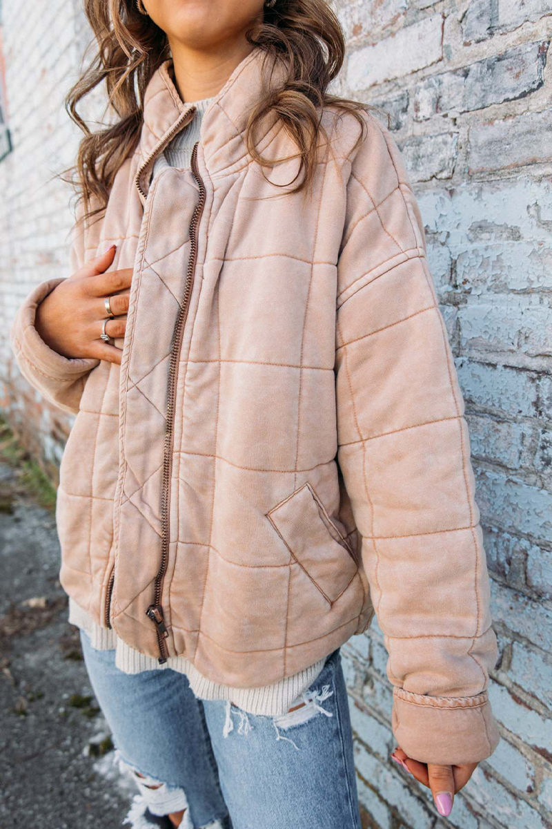 Casual Patchwork Zipper Jacket with Mandarin Collar - 8 Colors