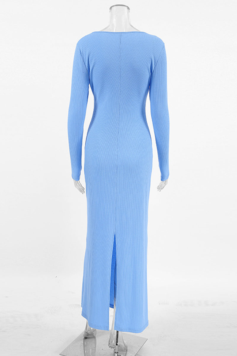 Street Elegant Potholes O Neck One Step Skirt Dresses(fake two pieces) - Fashionpara