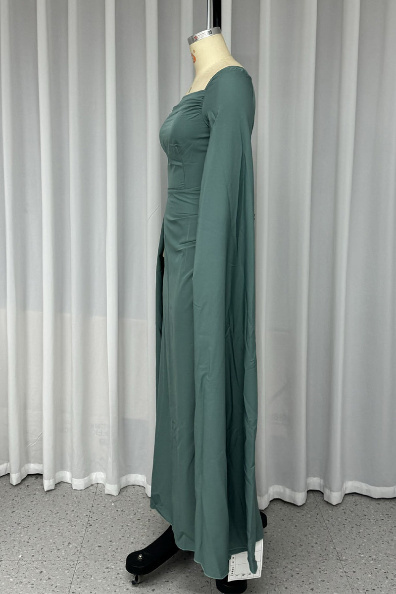 Sexy Slit Square Neck Evening Dresses - Fashionpara