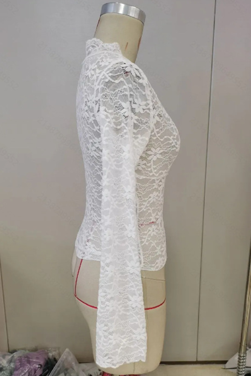 Sexy Solid Color Lace V Neck Tops(4 Colors) - Fashionpara