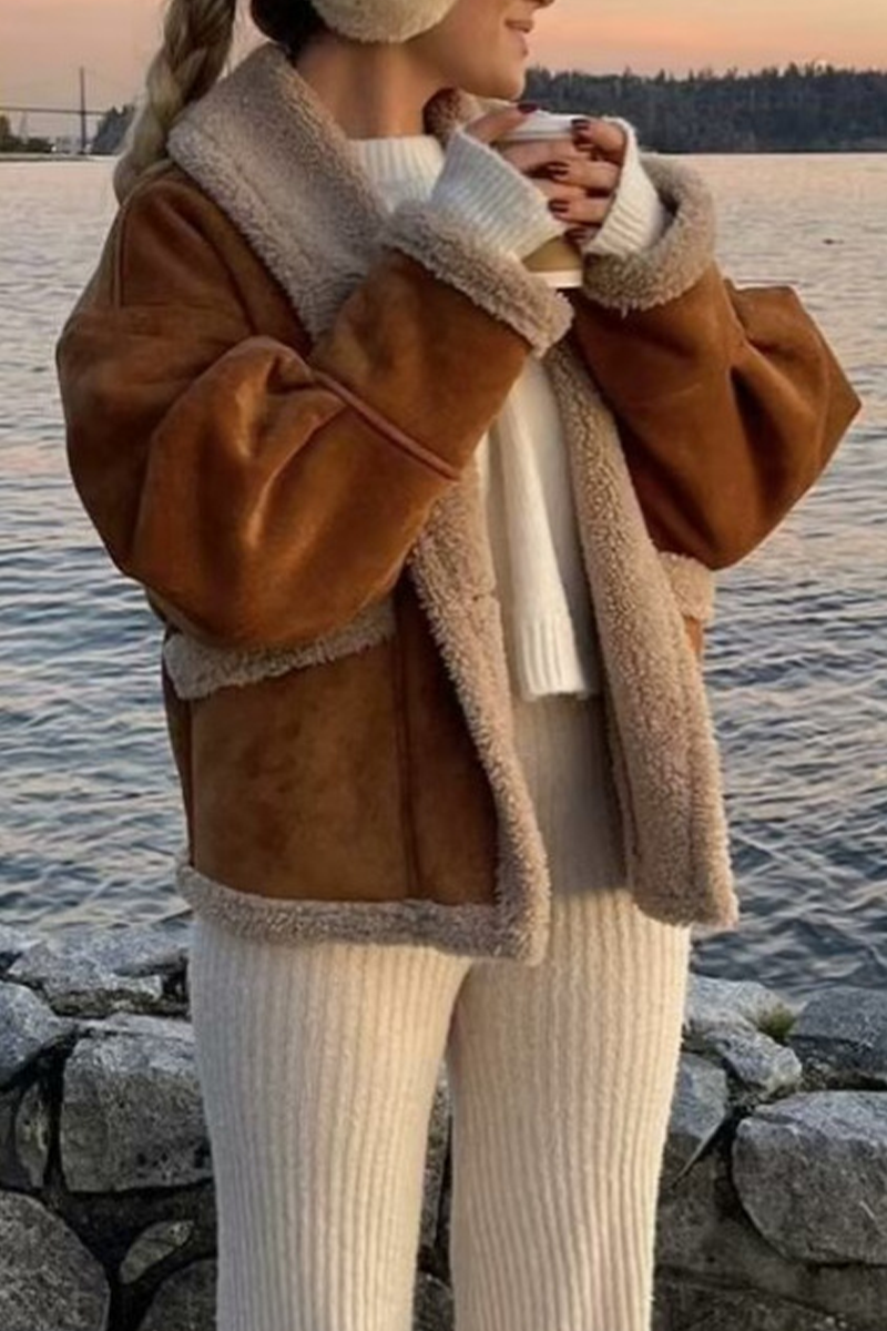 Stylish Casual Blazer with Pocket and Turndown Collar