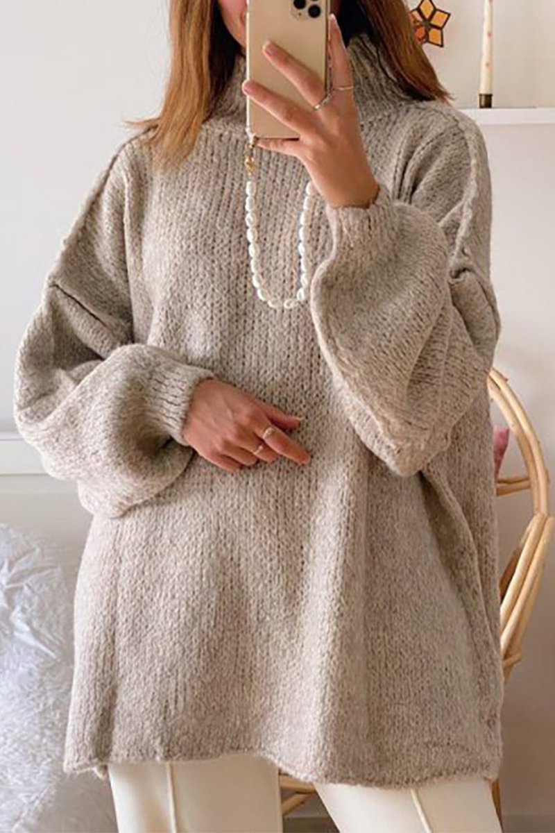 Bohonini Casual Patchwork Weave Half Turtleneck Sweater