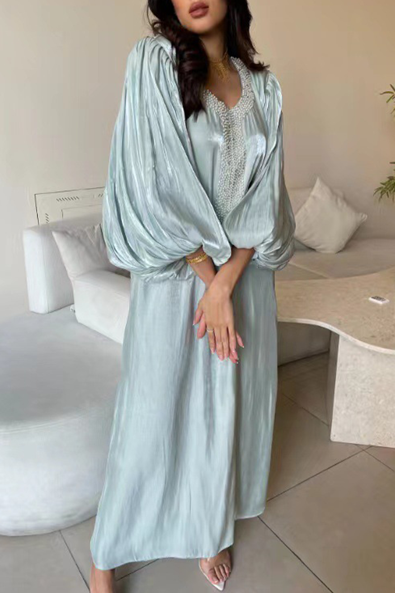 Casual Street Sequined V Neck Princess Dresses - Fashionpara