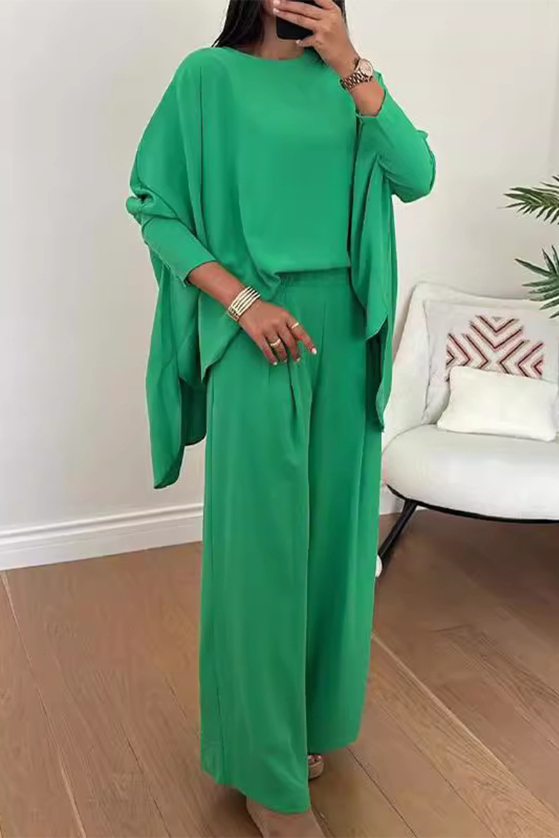 Casual Street Slit O Neck Long Sleeve Two Pieces(3 Colors) - Fashionpara