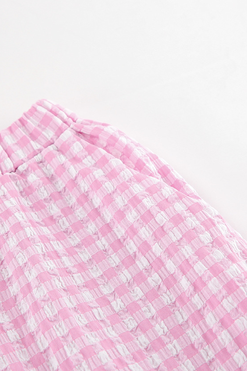 Casual Street Plaid Buttons Contrast Turndown Collar Long Sleeve Two Pieces - Fashionpara