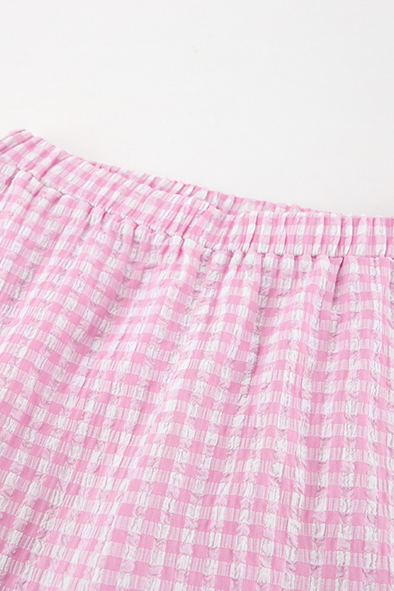 Casual Street Plaid Buttons Contrast Turndown Collar Long Sleeve Two Pieces - Fashionpara