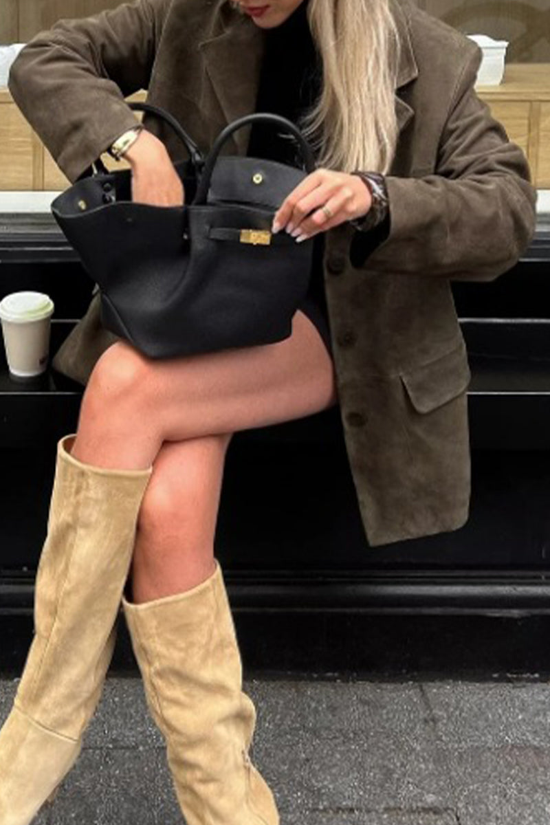 Bohonini Casual Button-Up Turndown Collar Outerwear Jacket