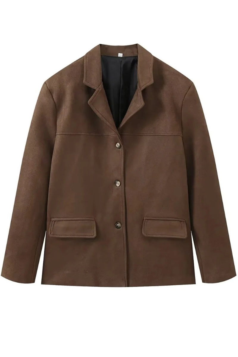 Bohonini Casual Button-Up Turndown Collar Outerwear Jacket