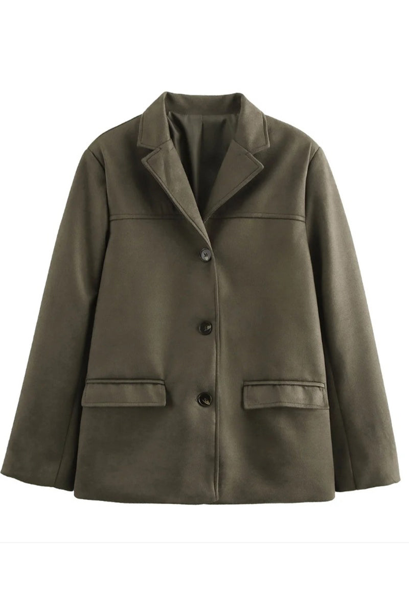 Bohonini Casual Button-Up Turndown Collar Outerwear Jacket