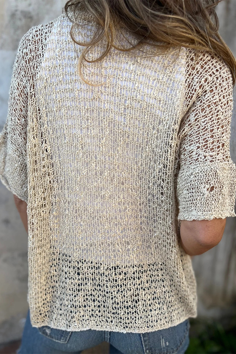 Hollow Out V Neck Knitted Jacket in 6 Stylish Colors