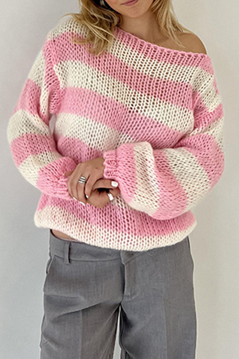 Bohonini Contrast Collar Casual Sweater in Four Colors