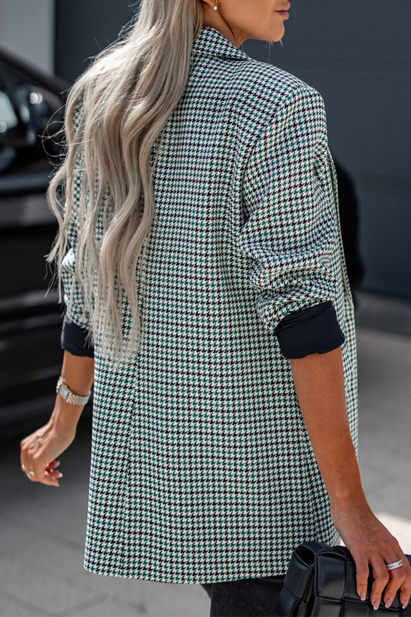 Bohonini Casual Plaid Turn-Back Collar Outerwear Jacket