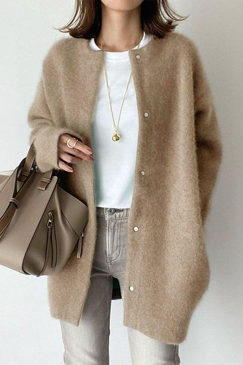 Stylish Casual Patchwork Knitted Jacket - 9 Color Options