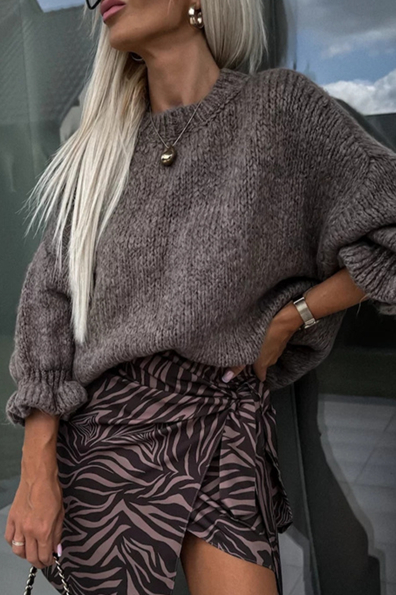 Bohonini Casual Ruffle Weave O Neck Sweater in 4 Colors